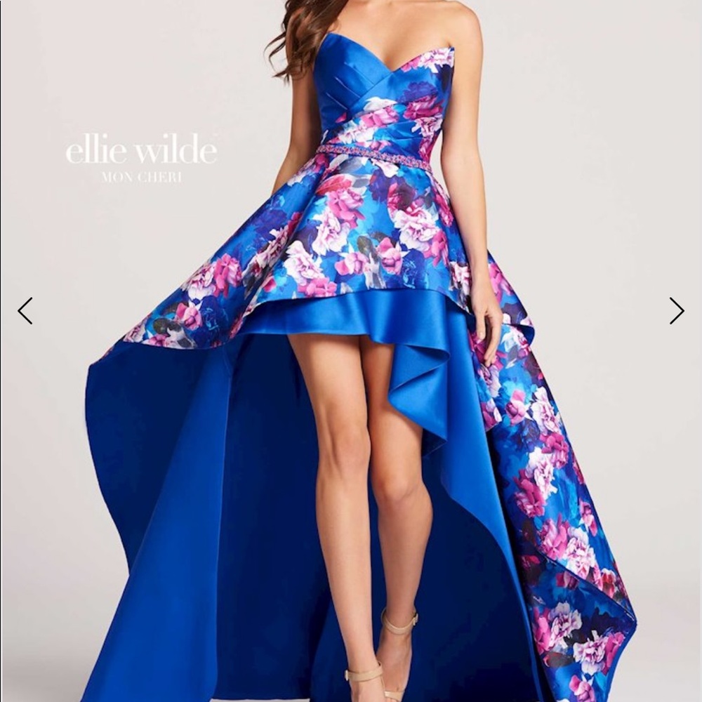 Ellie Wilde floral high low dress. Size 8